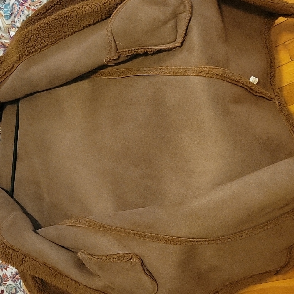 Dark Brown Faux Fur Teddy Sherpa Longline Coat Jacket S Small - Picture 5 of 5